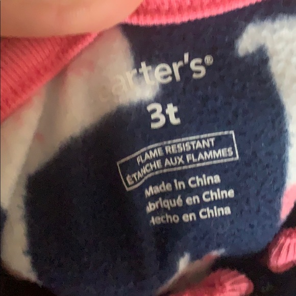 Carter’s Girls 3t Fleece Navy Llama Footie Pajamas - Picture 2 of 6